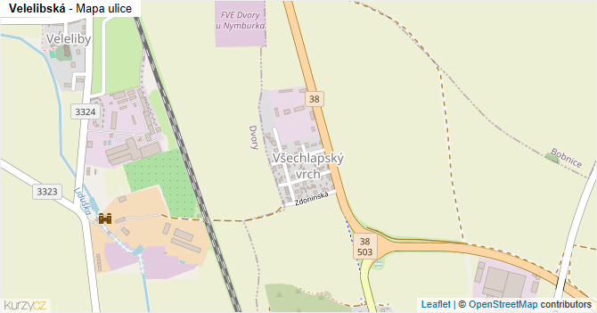 Velelibská - mapa ulice