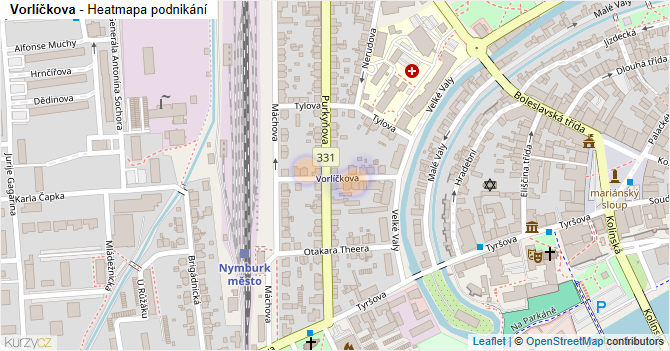 Vorlíčkova - mapa podnikání