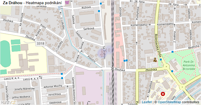 Za Dráhou - mapa podnikání