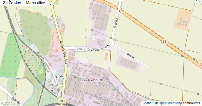 Za Žoskou - mapa ulice