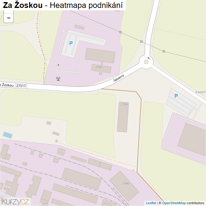Mapa Za Žoskou - Firmy v ulici.