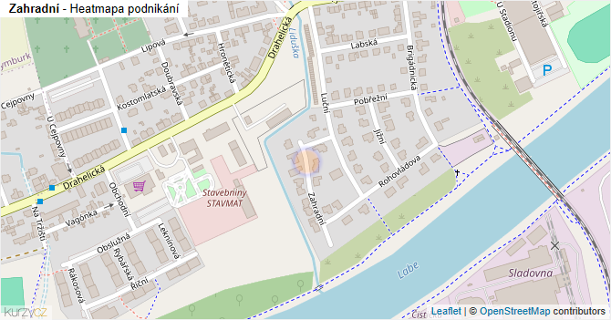 Zahradní - mapa podnikání