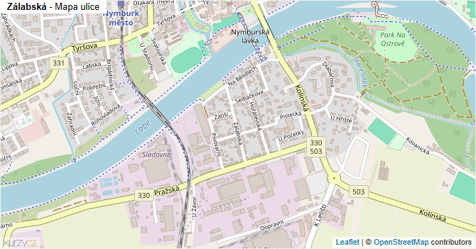 Zálabská - mapa ulice