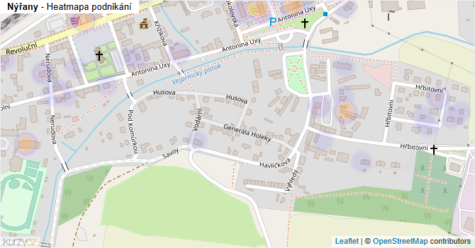 Nýřany - mapa podnikání
