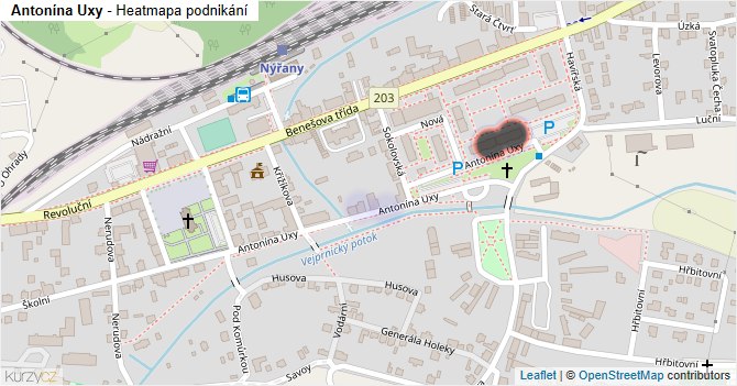 Antonína Uxy - mapa podnikání