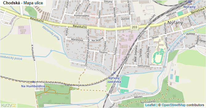 Chodská - mapa ulice