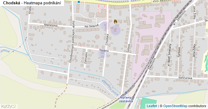 Chodská - mapa podnikání