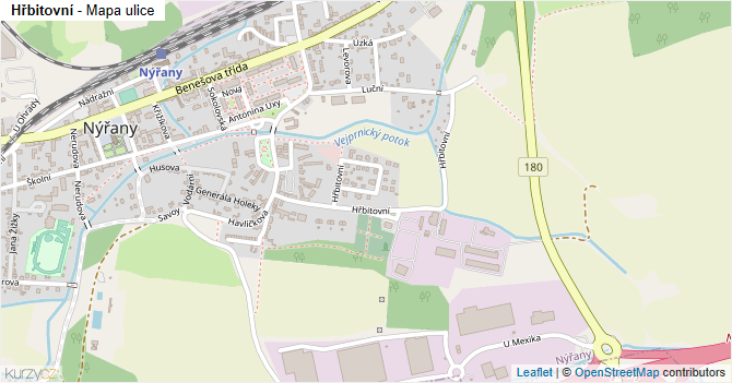 Hřbitovní - mapa ulice