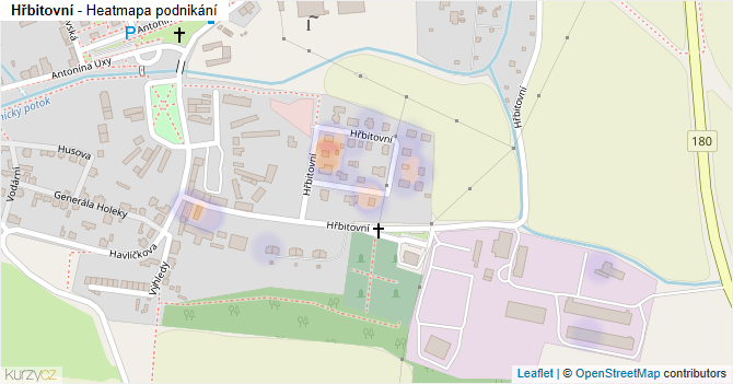 Hřbitovní - mapa podnikání