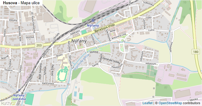 Husova - mapa ulice