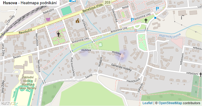 Husova - mapa podnikání