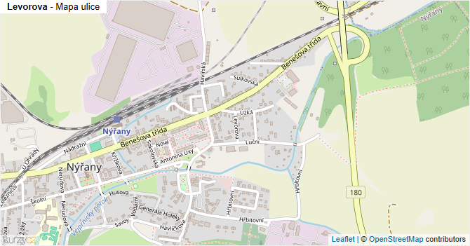 Levorova - mapa ulice