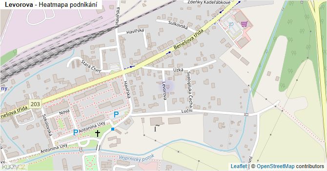 Levorova - mapa podnikání