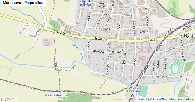 Mánesova - mapa ulice