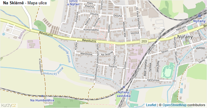 Na Sklárně - mapa ulice