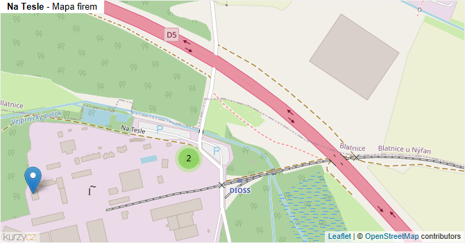 Na Tesle - mapa firem