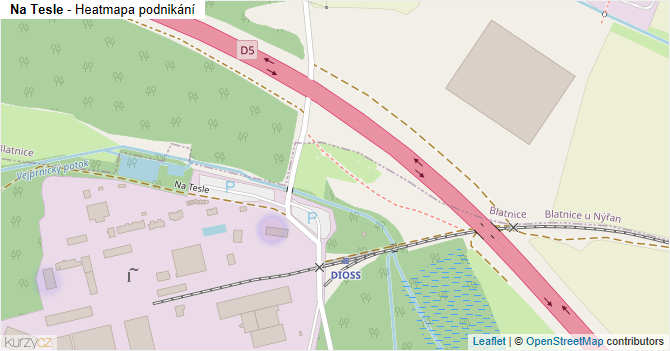 Na Tesle - mapa podnikání