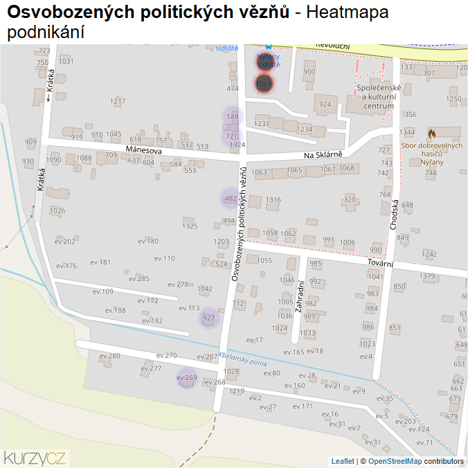 Mapa Osvobozených politických vězňů - Firmy v ulici.