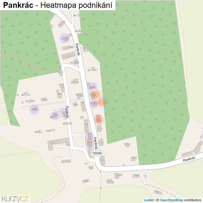 Mapa Pankrác - Firmy v ulici.