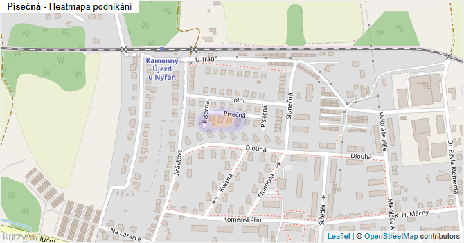 Písečná - mapa podnikání