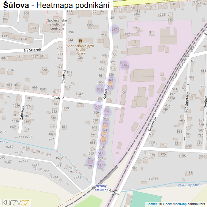 Mapa Šůlova - Firmy v ulici.