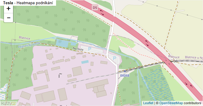 Tesla - mapa podnikání