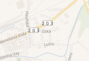 Úzká v obci Nýřany - mapa ulice