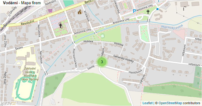 Vodární - mapa firem