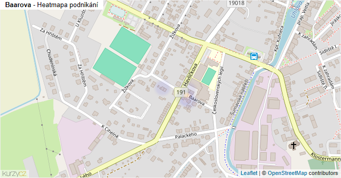 Baarova - mapa podnikání
