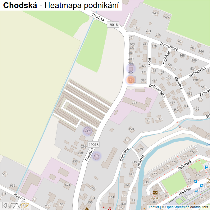 Mapa Chodská - Firmy v ulici.