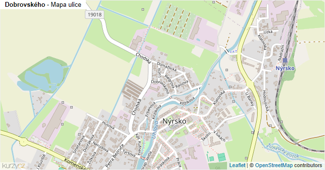 Dobrovského - mapa ulice