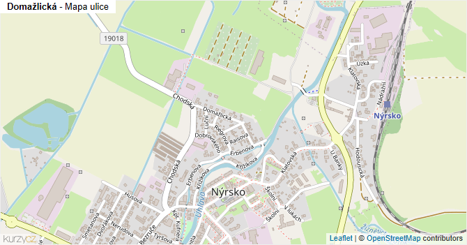 Domažlická - mapa ulice