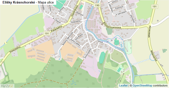 Elišky Krásnohorské - mapa ulice