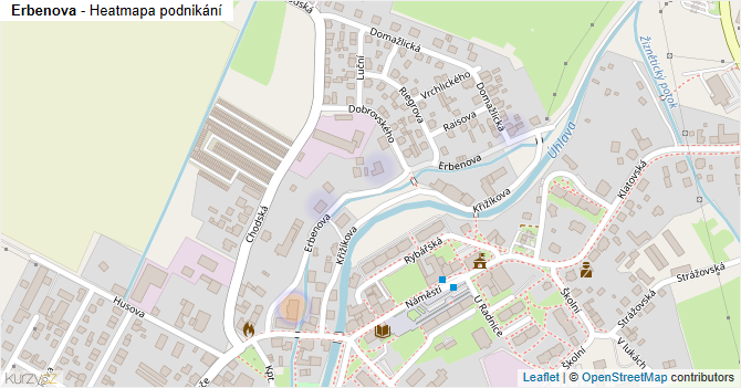 Erbenova - mapa podnikání
