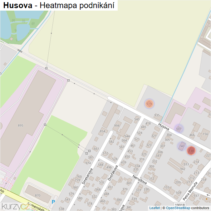 Mapa Husova - Firmy v ulici.