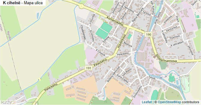 K cihelně - mapa ulice