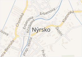 K zahradám v obci Nýrsko - mapa ulice