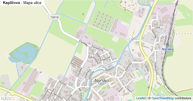 Kaplířova - mapa ulice