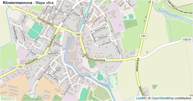 Klostermannova - mapa ulice