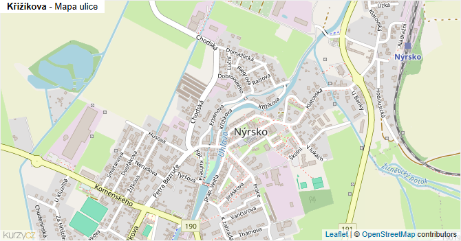 Křižíkova - mapa ulice
