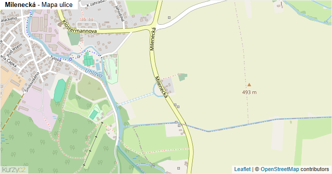 Milenecká - mapa ulice
