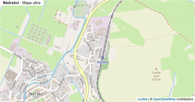 Nádražní - mapa ulice