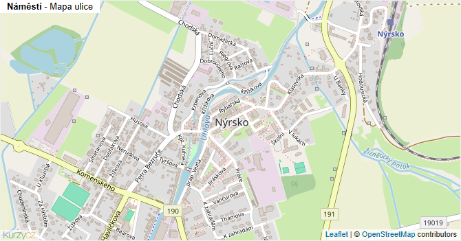 Náměstí - mapa ulice