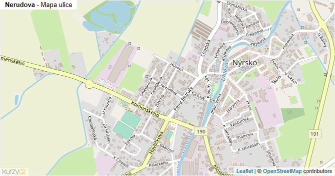 Nerudova - mapa ulice