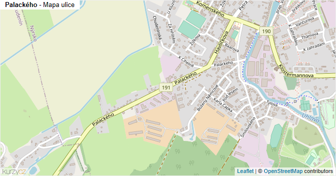Palackého - mapa ulice