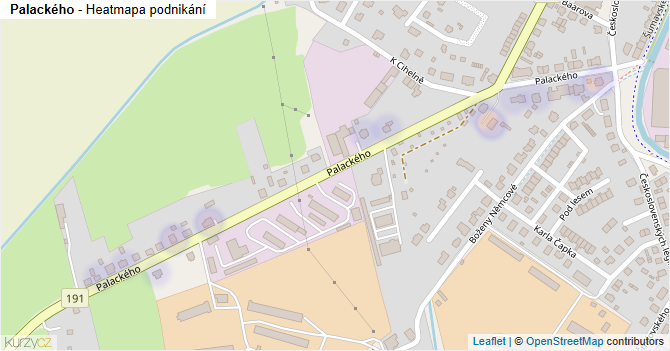 Palackého - mapa podnikání