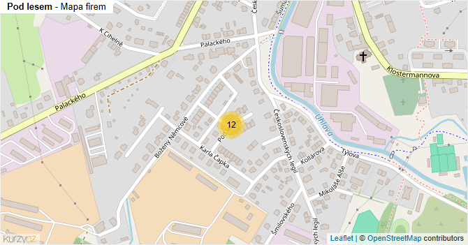 Pod lesem - mapa firem