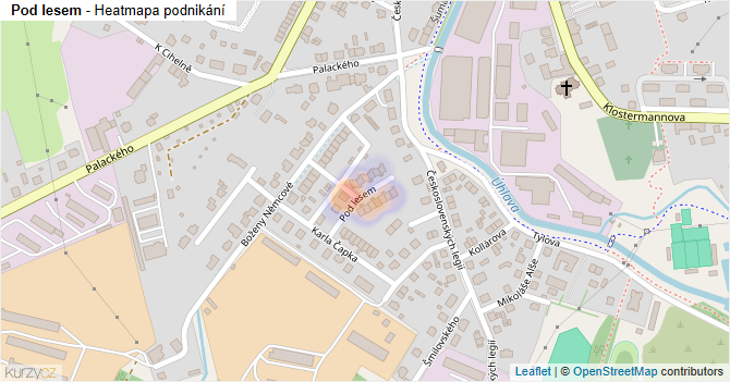 Pod lesem - mapa podnikání