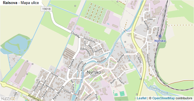 Raisova - mapa ulice