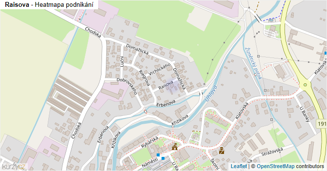 Raisova - mapa podnikání